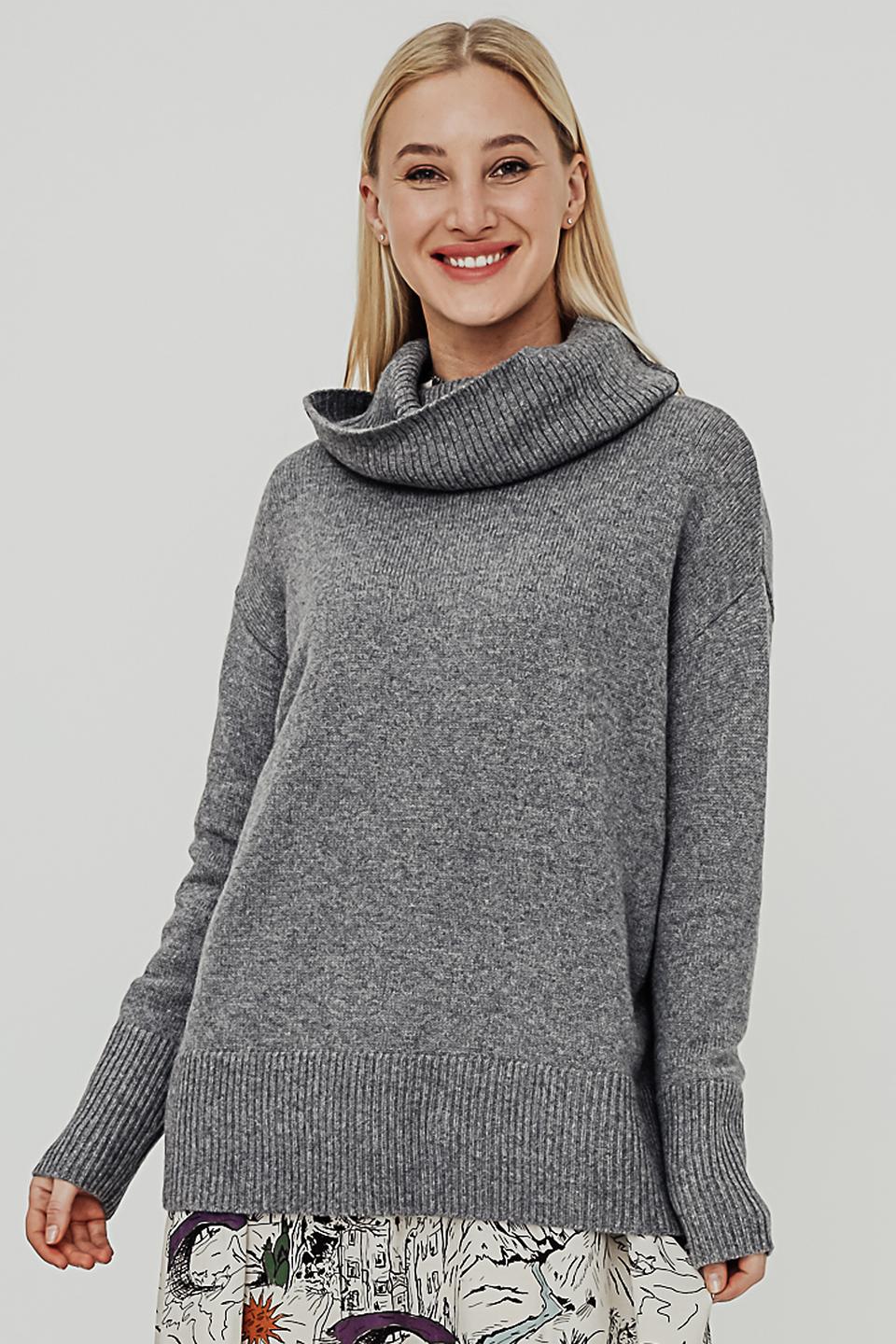Пуловер Gerry Weber с воротником-хомутом серый