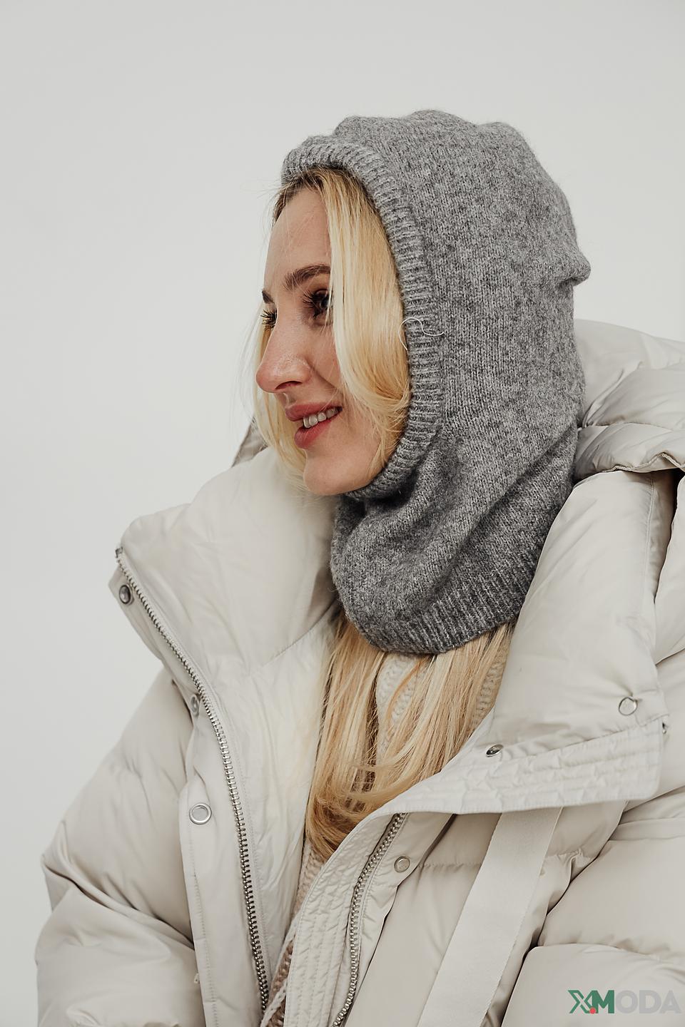 Шапка-капюшон Seeberger серая