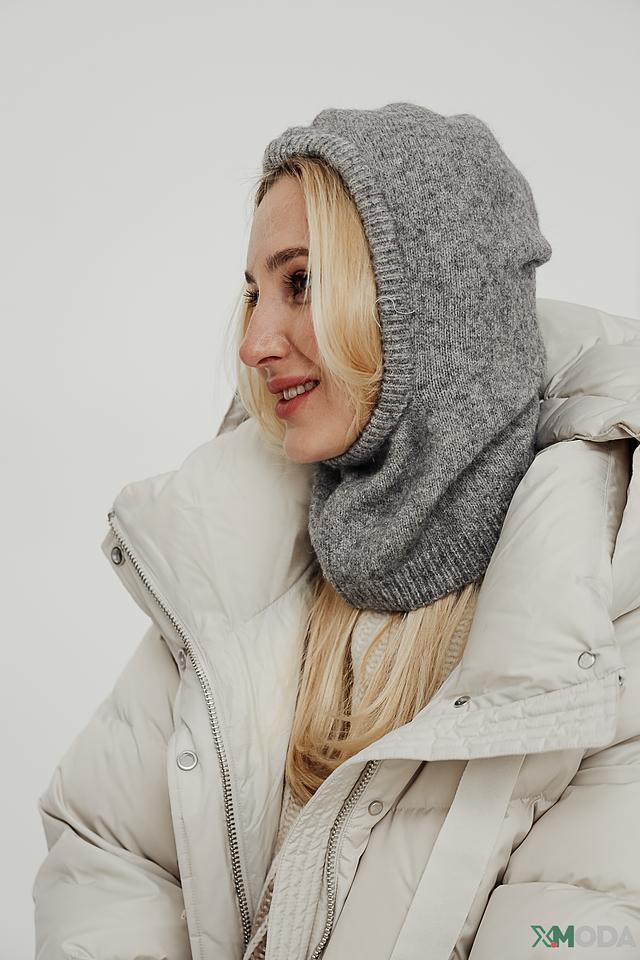 Шапка-капюшон Seeberger серая