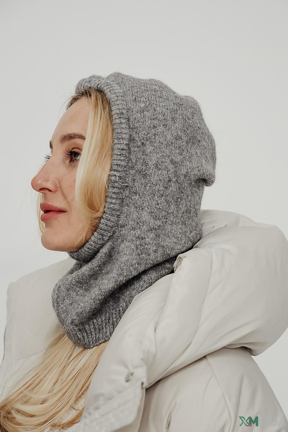 Шапка-капюшон Seeberger серая