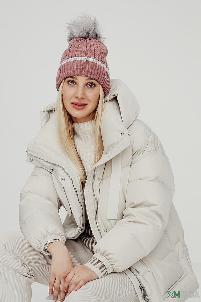 Шапка Wegener с помпоном розовая