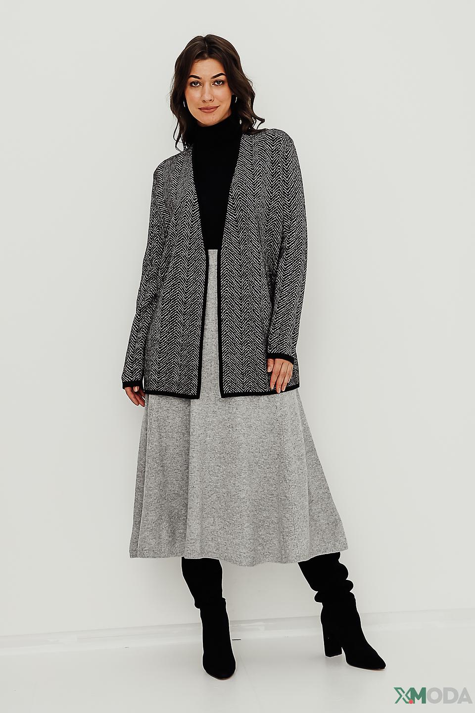 Юбка Oui вязаная серая