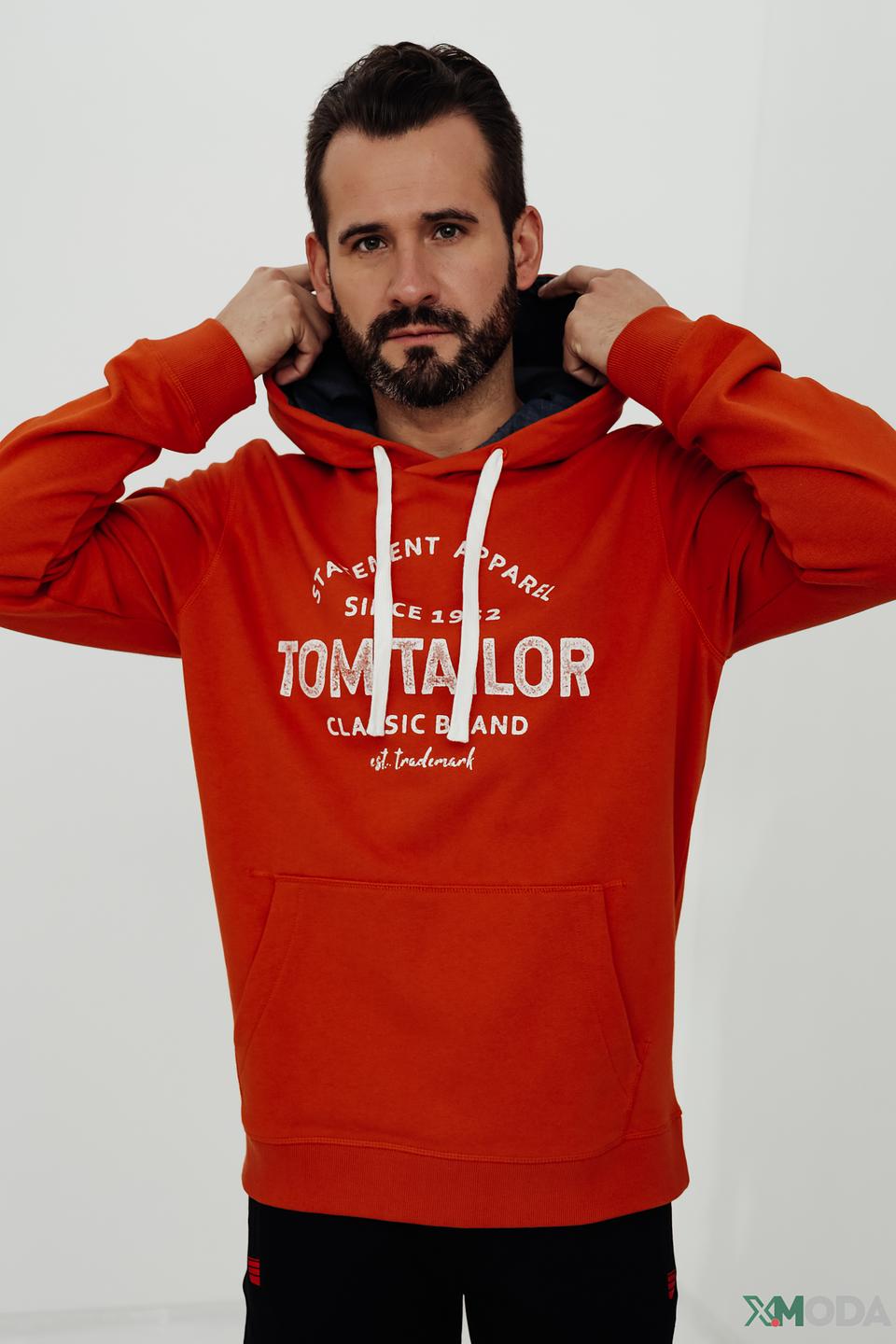 Толстовка Tom Tailor рыжая с логотипом