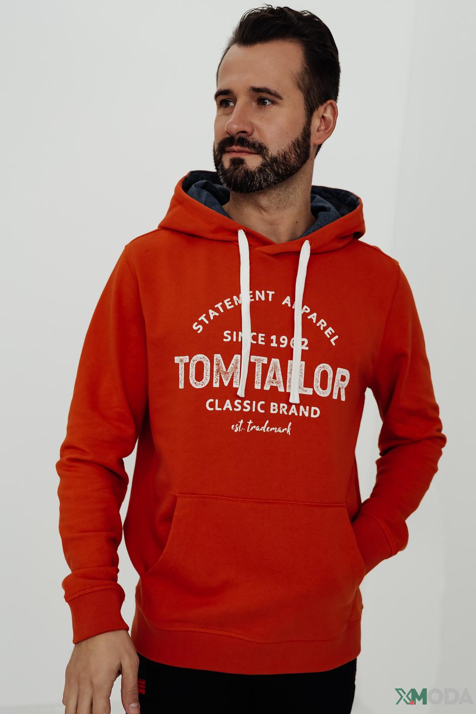 Толстовка Tom Tailor рыжая с логотипом