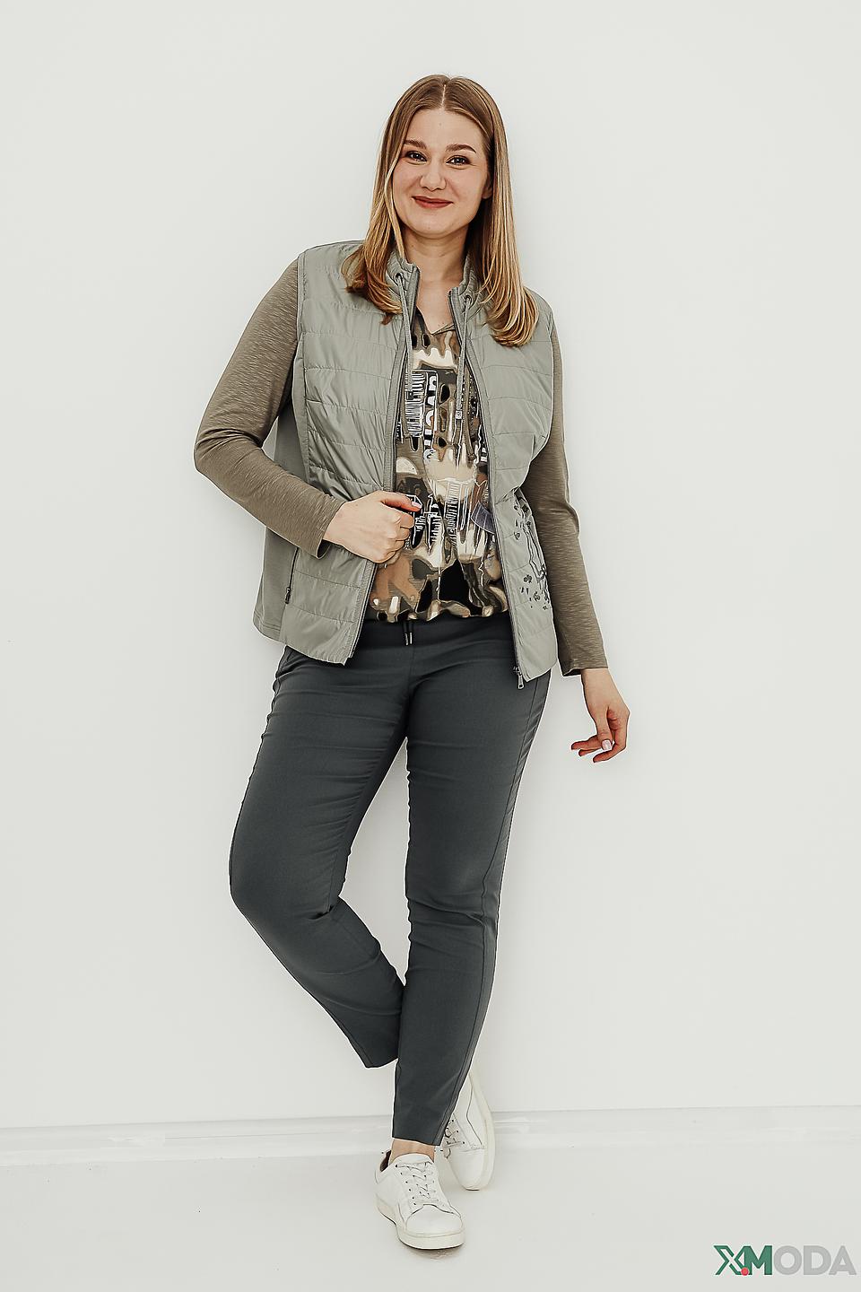 Брюки Via Appia серые с молниями