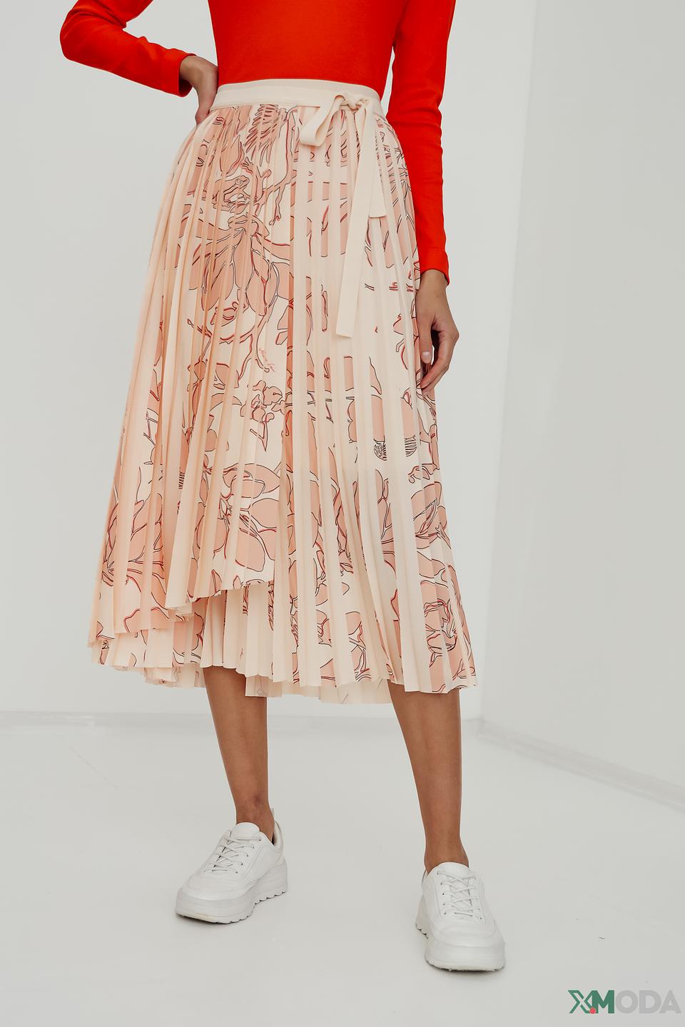 Юбка Marc Cain с принтом и лентами