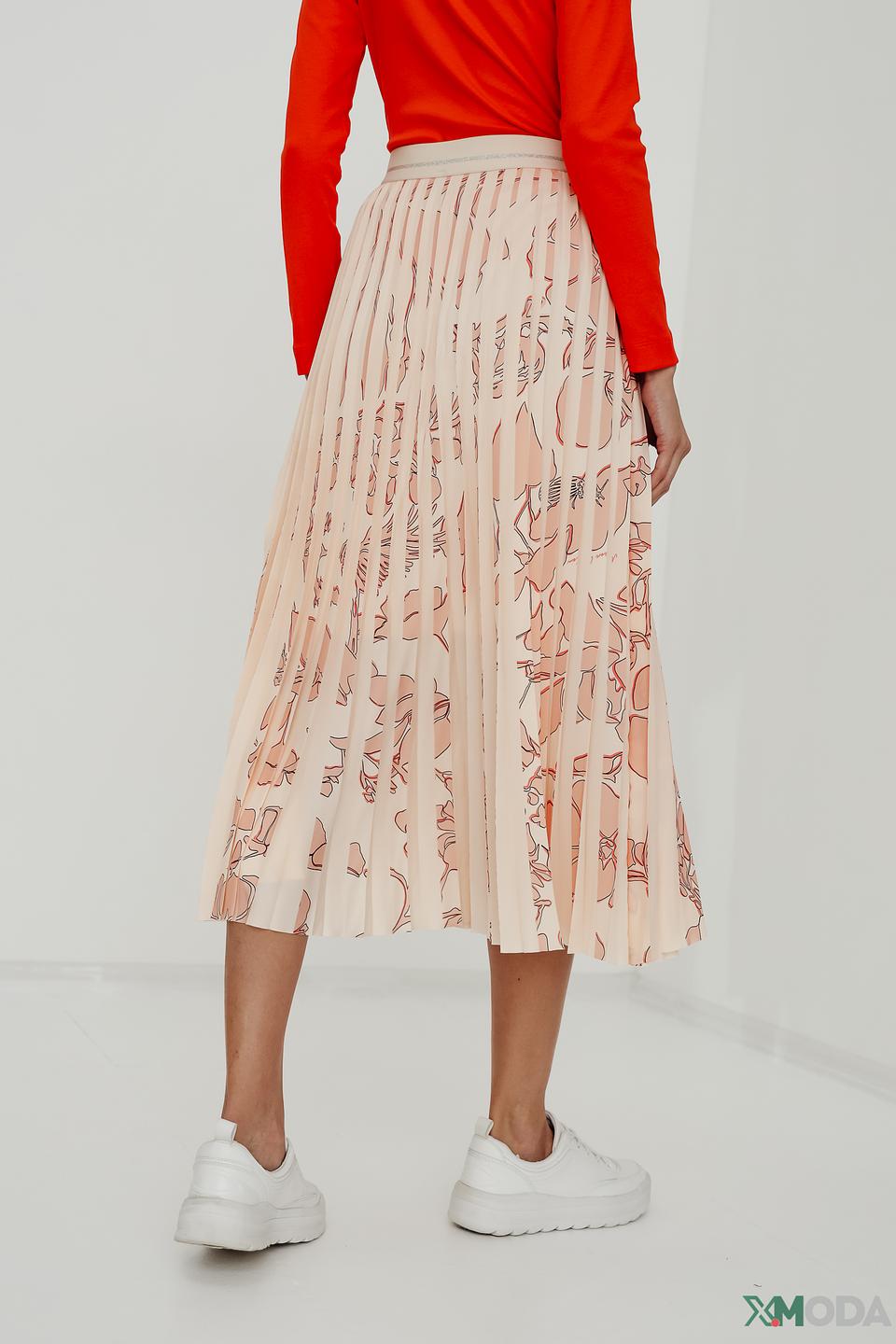 Юбка Marc Cain с принтом и лентами