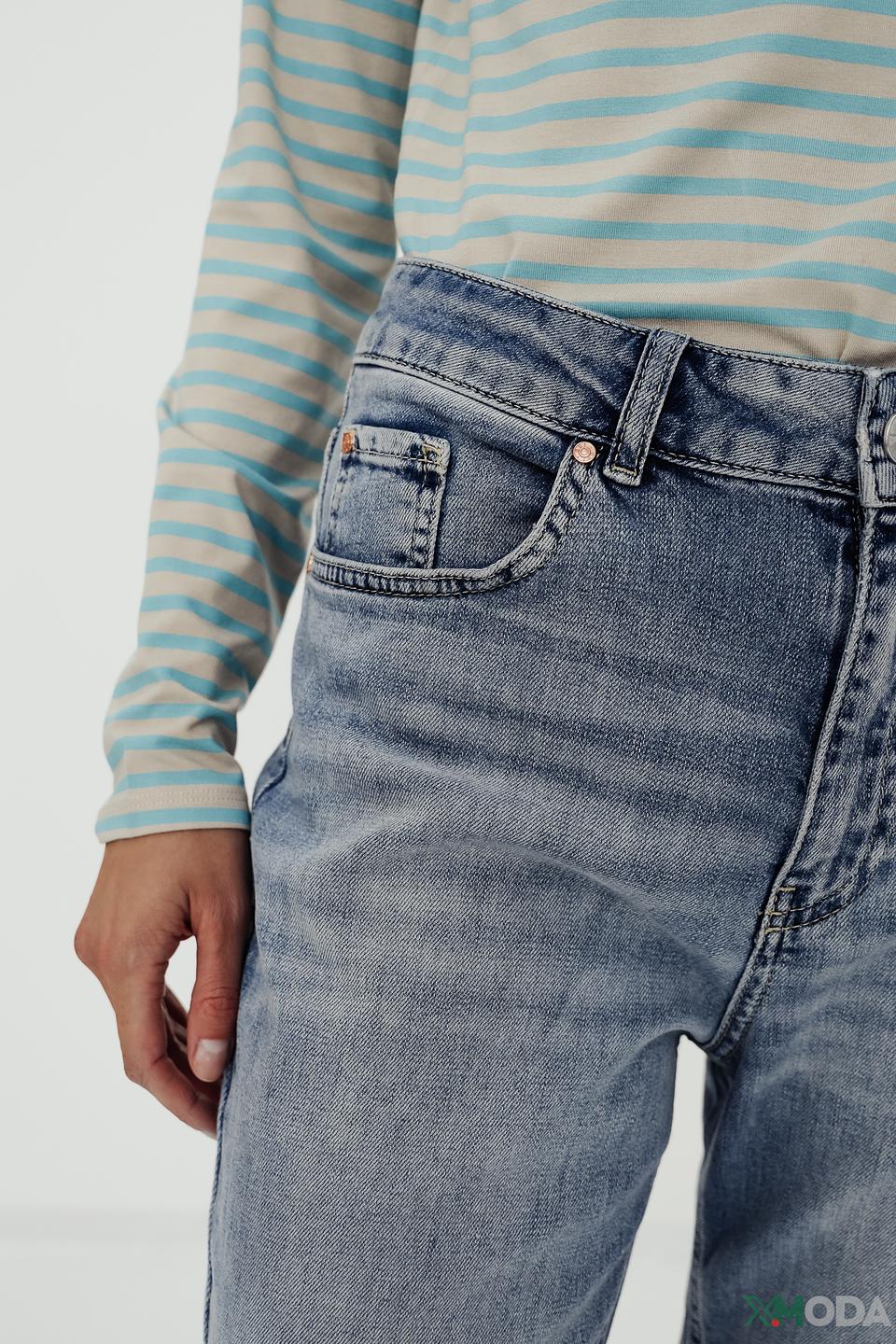 Джинсы Oui с высокой посадкой голубые