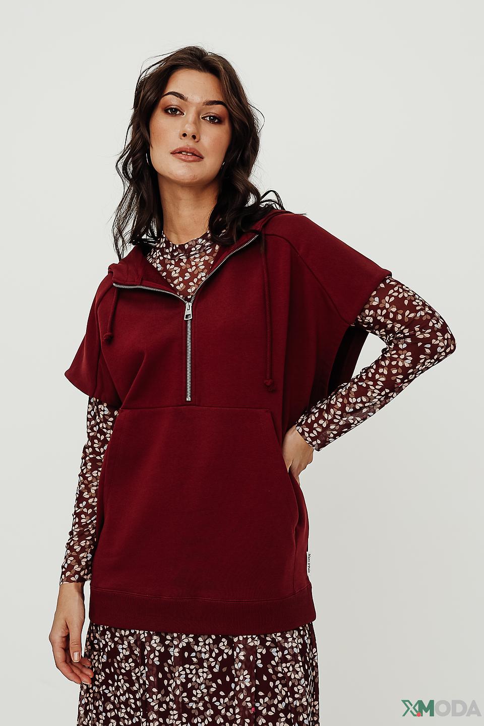 Жилет Marc O Polo бордовый с капюшоном