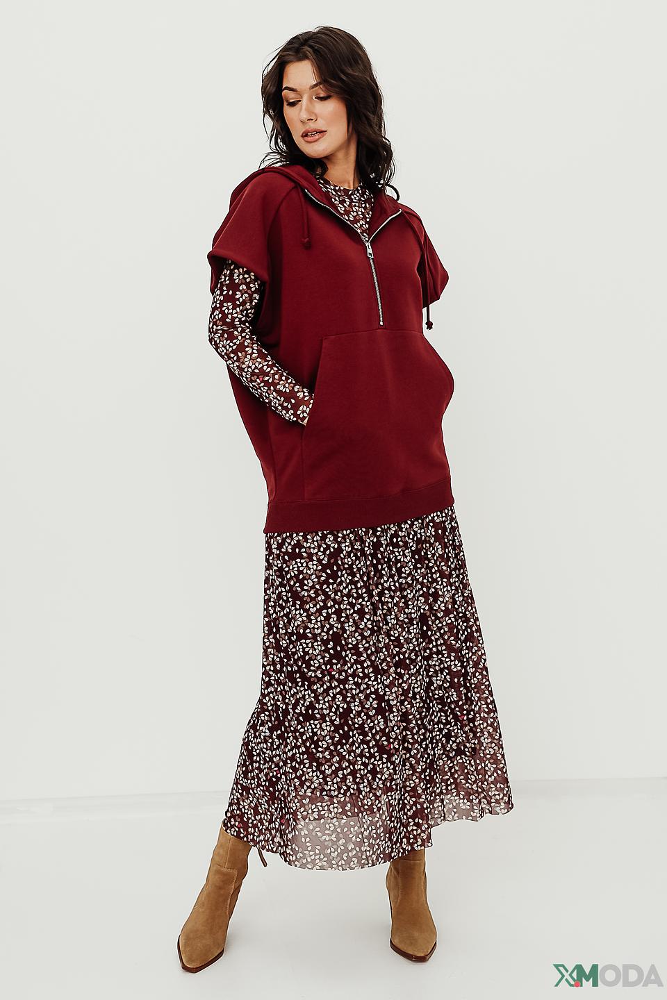 Жилет Marc O Polo бордовый с капюшоном