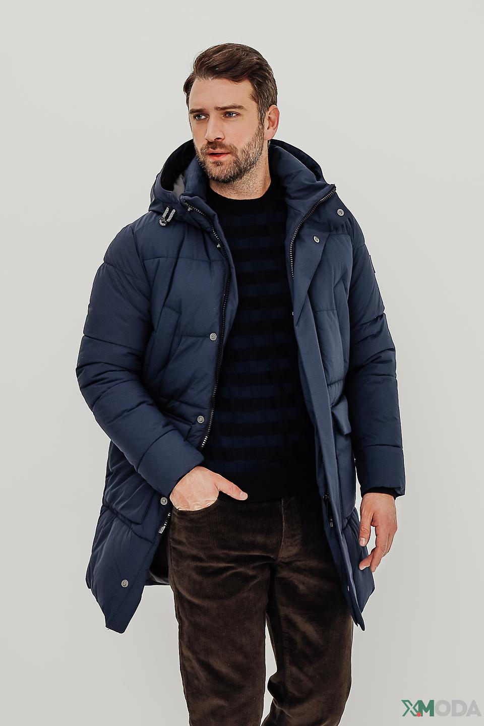 Пальто S4 мужское стеганое синее