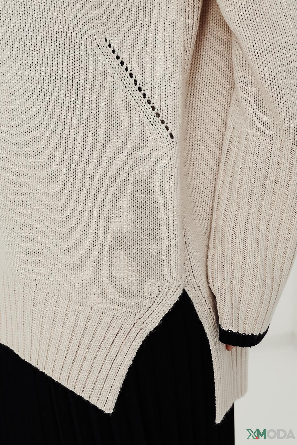 Пуловер Catnoir с надписью бежевый