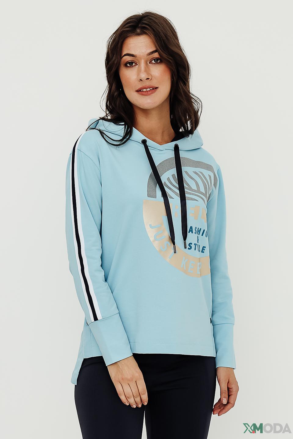 Толстовка Tuzzi с принтом голубая