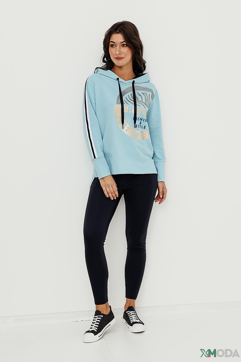 Толстовка Tuzzi с принтом голубая