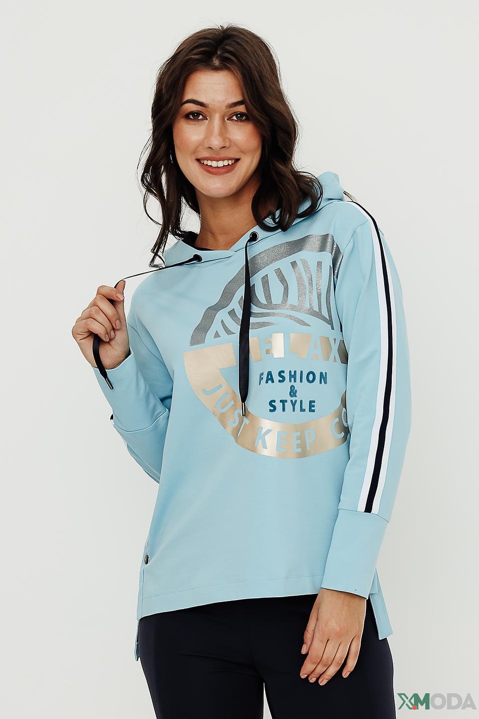 Толстовка Tuzzi с принтом голубая