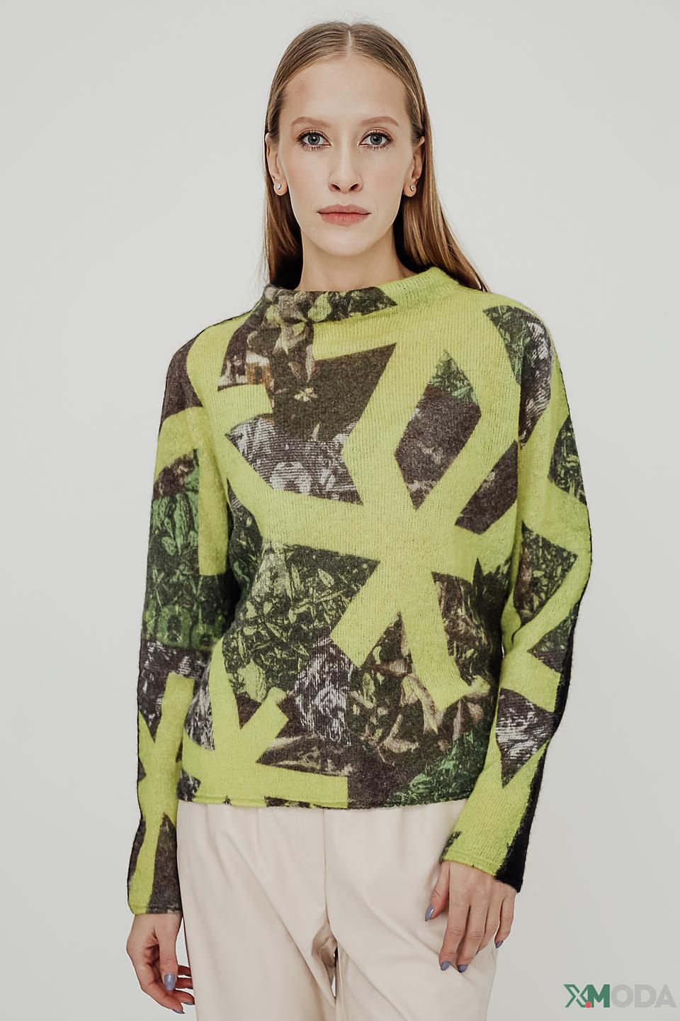 Пуловер Marc Cain с принтом лайм