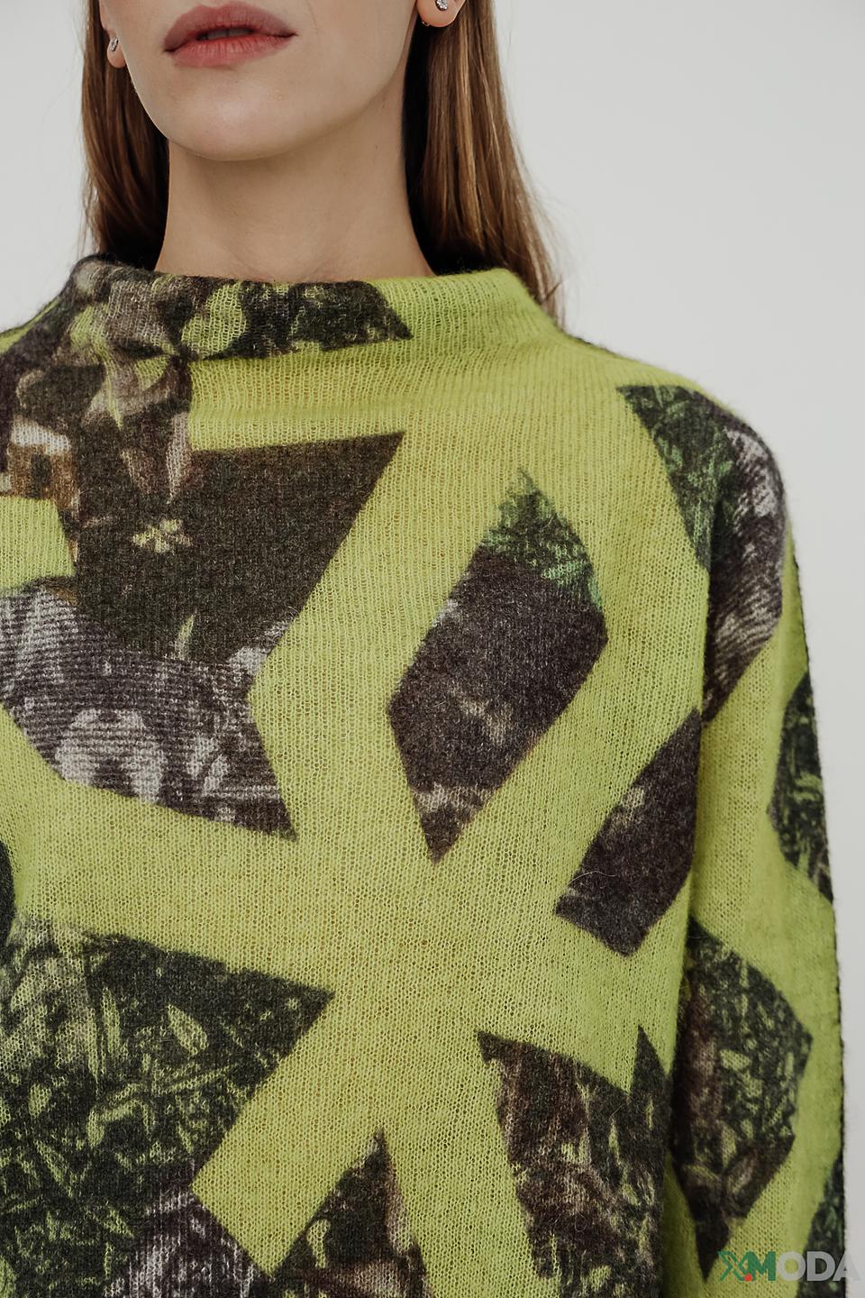 Пуловер Marc Cain с принтом лайм