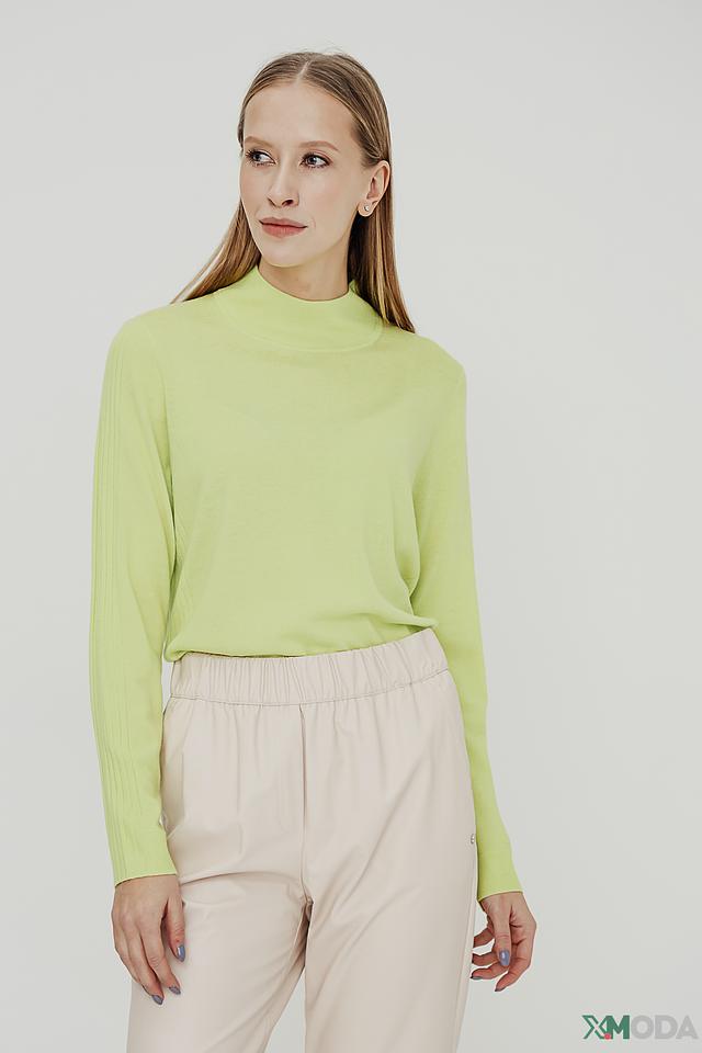 Пуловер Marc Cain лайм с логотипом