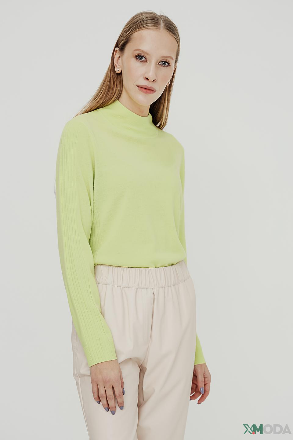 Пуловер Marc Cain лайм с логотипом