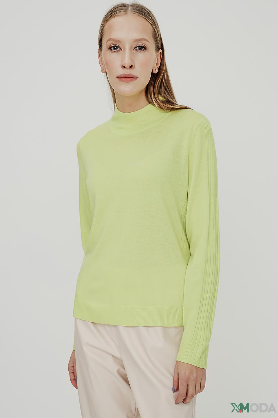 Пуловер Marc Cain лайм с логотипом