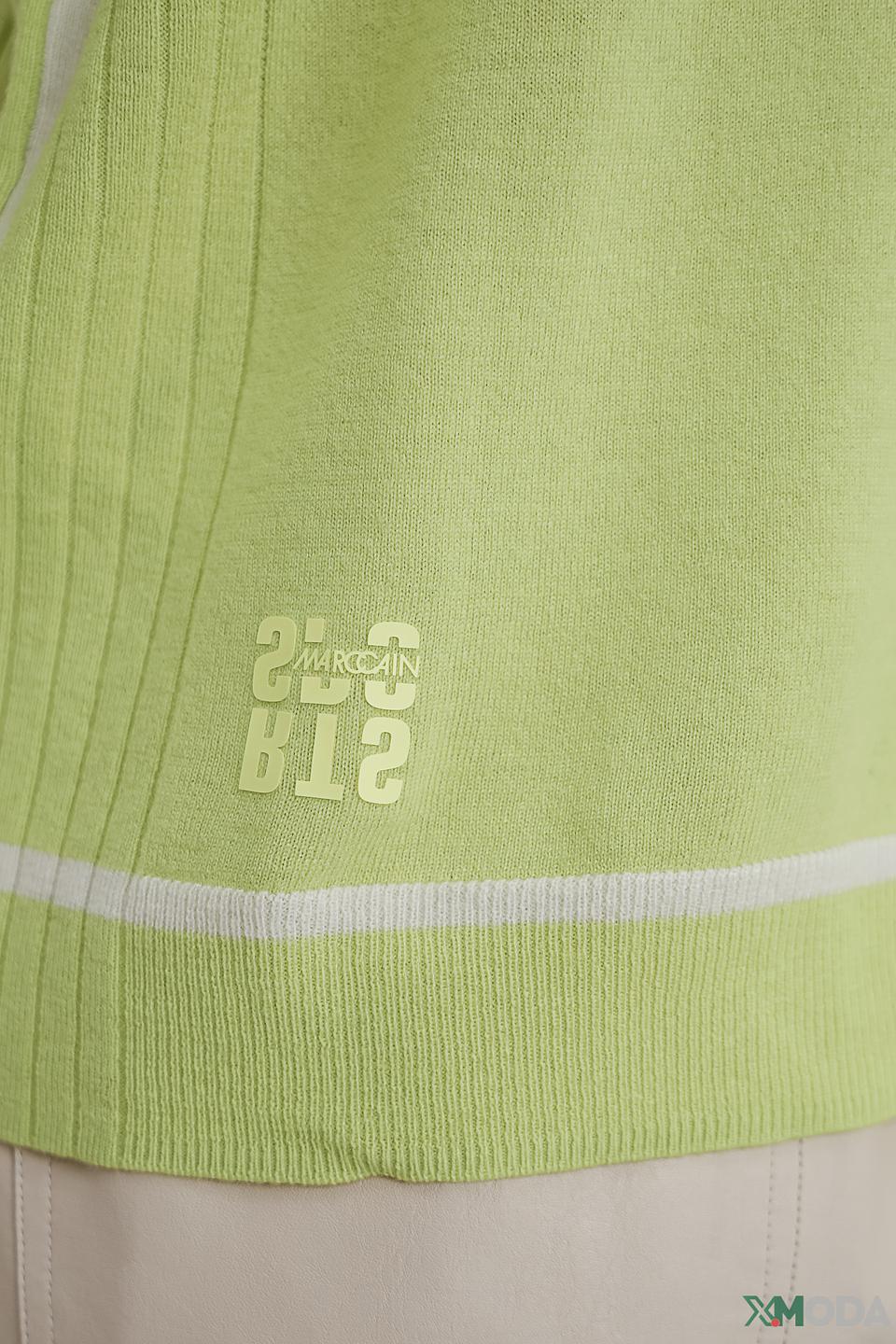 Пуловер Marc Cain лайм с логотипом