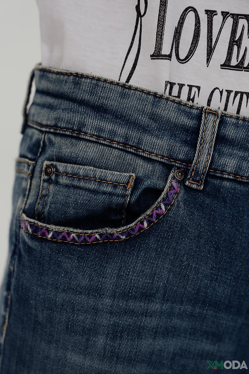 Джинсы Marc Cain потертые голубые