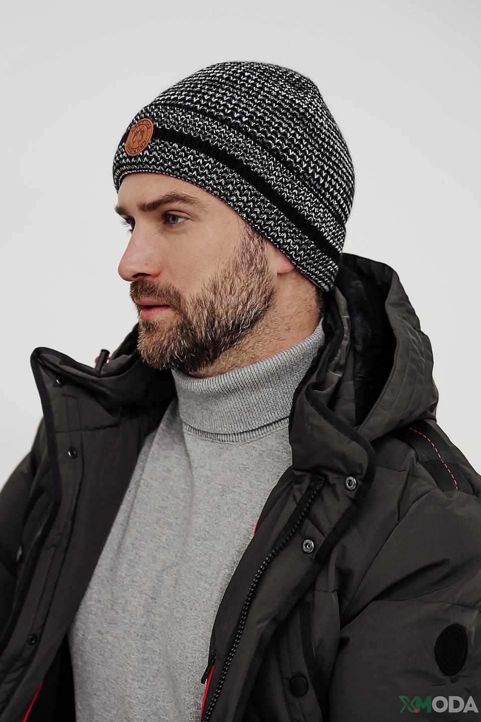 Шапка Claudio Campione вязаная чёрно-белая