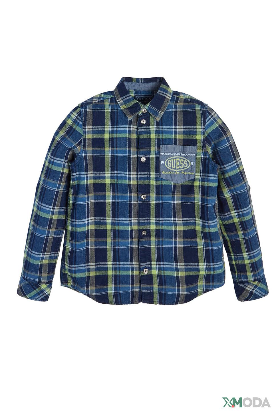 Рубашка Guess в клетку синяя