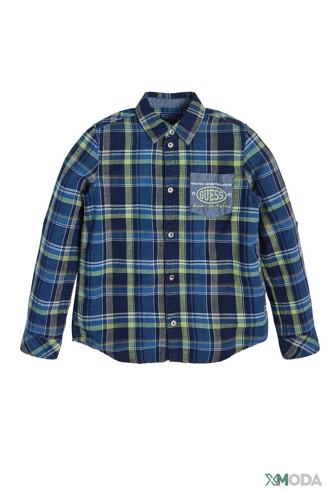 Рубашка Guess в клетку синяя