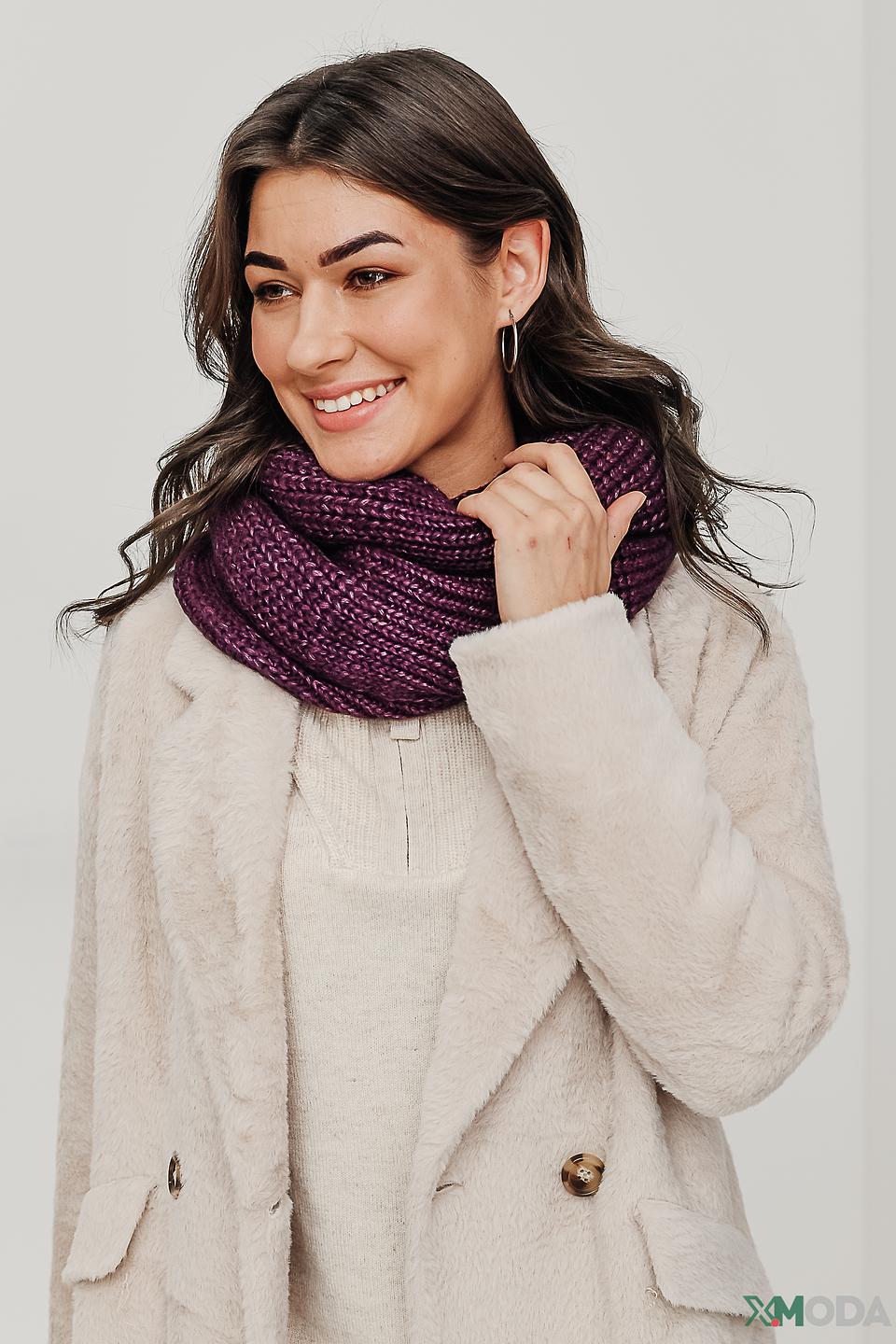 Шарф Marhatter вязаный баклажановый