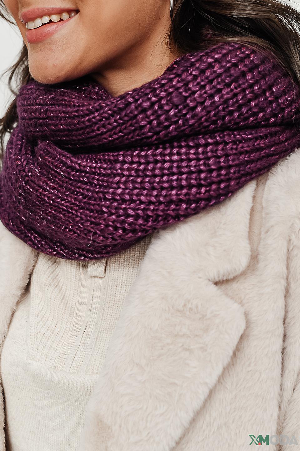 Шарф Marhatter вязаный баклажановый