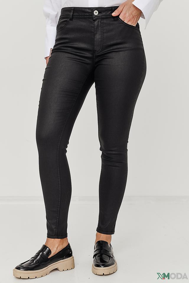 Брюки Taifun с эффектом кожи чёрные