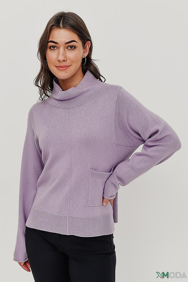 Пуловер Oui лавандовый с карманом