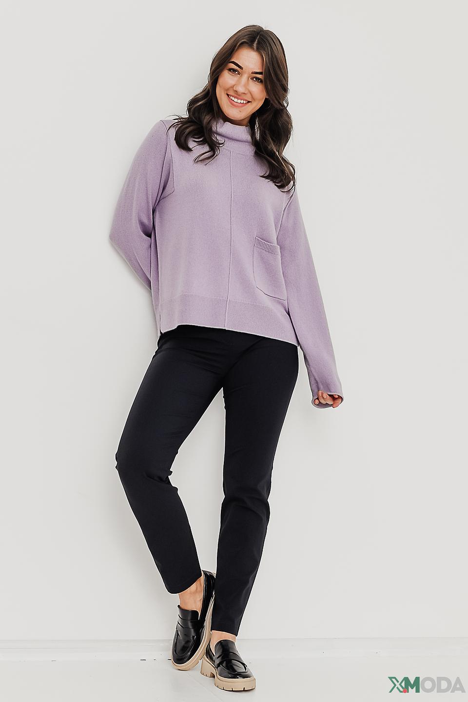 Пуловер Oui лавандовый с карманом