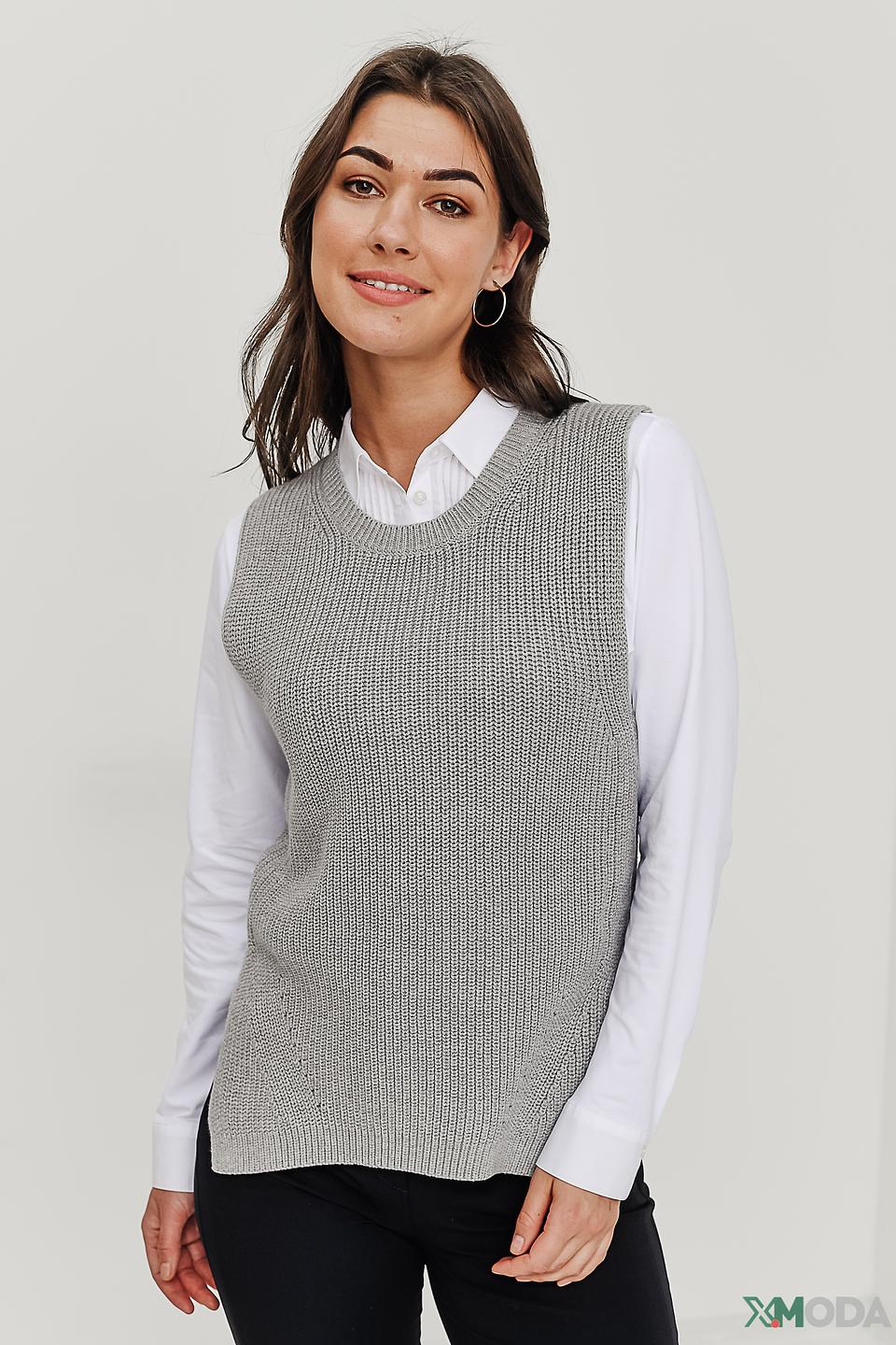 Жилет Oui женский серый меланж