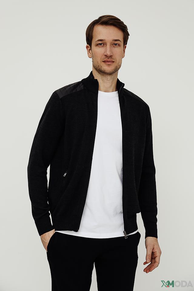 Кардиган Bugatti чёрный на молнии