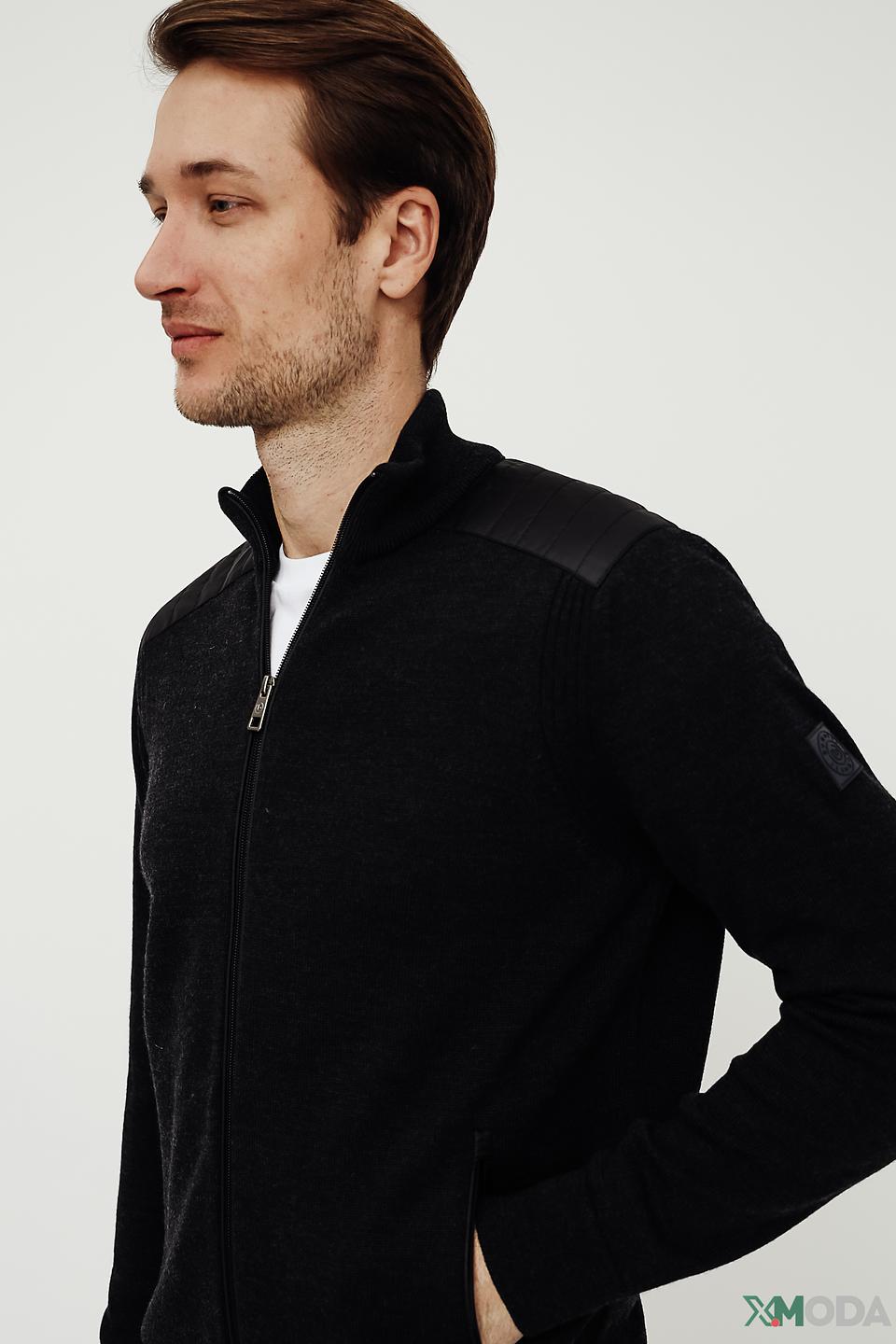 Кардиган Bugatti чёрный на молнии