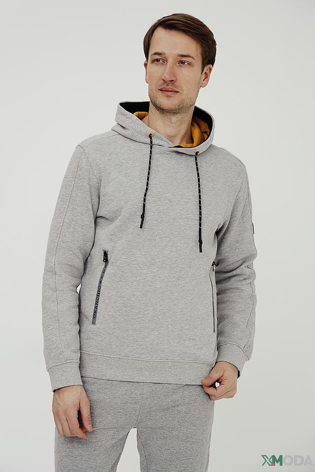 Джемпер Granchio серый с капюшоном