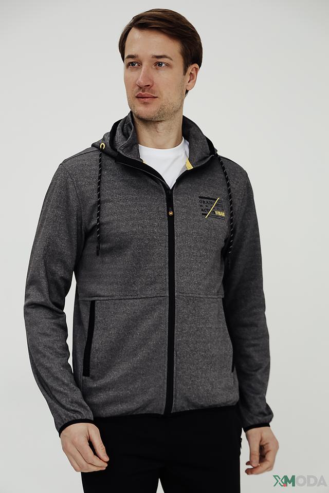 Кардиган Granchio серый с капюшоном