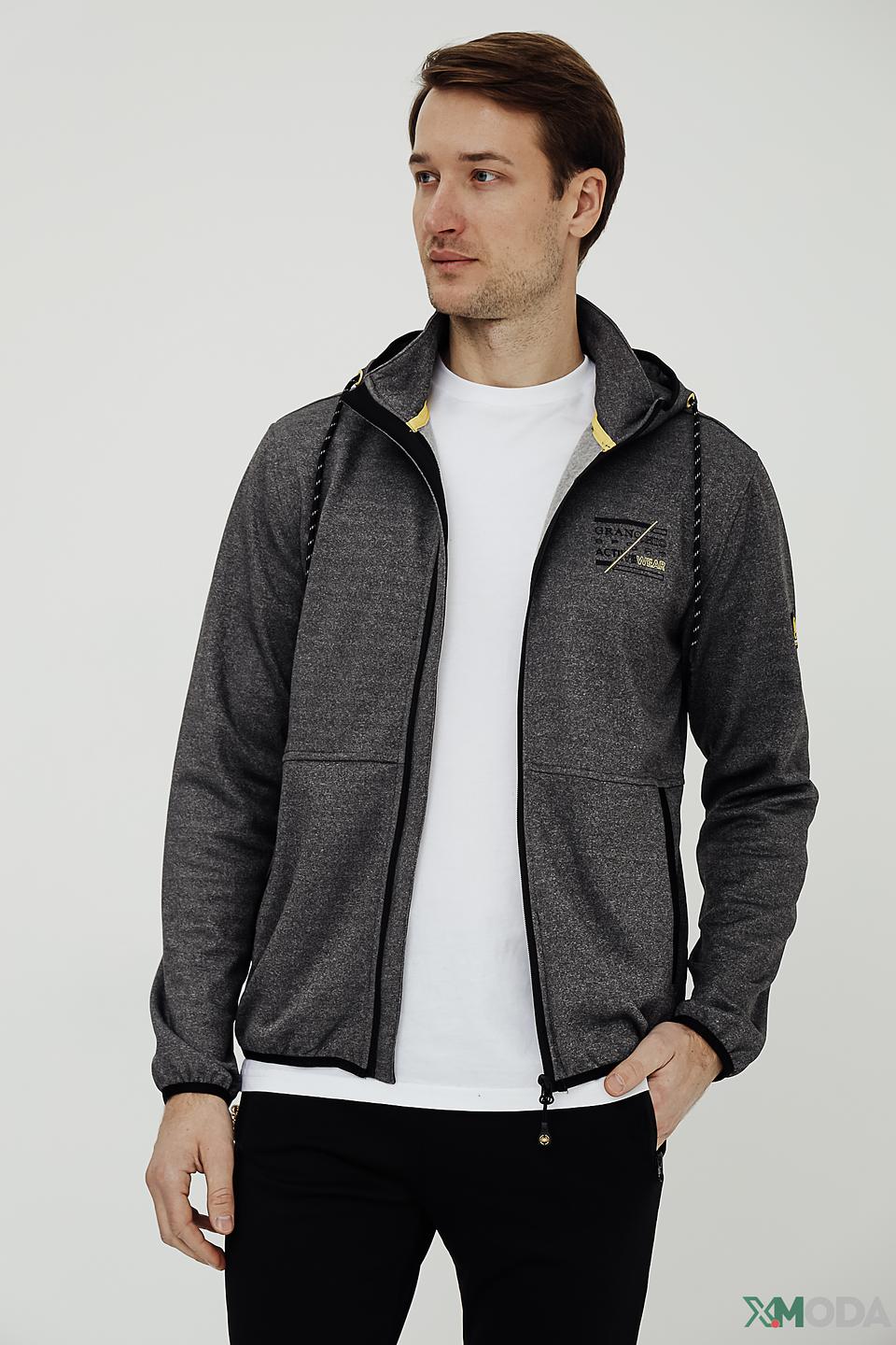 Кардиган Granchio серый с капюшоном