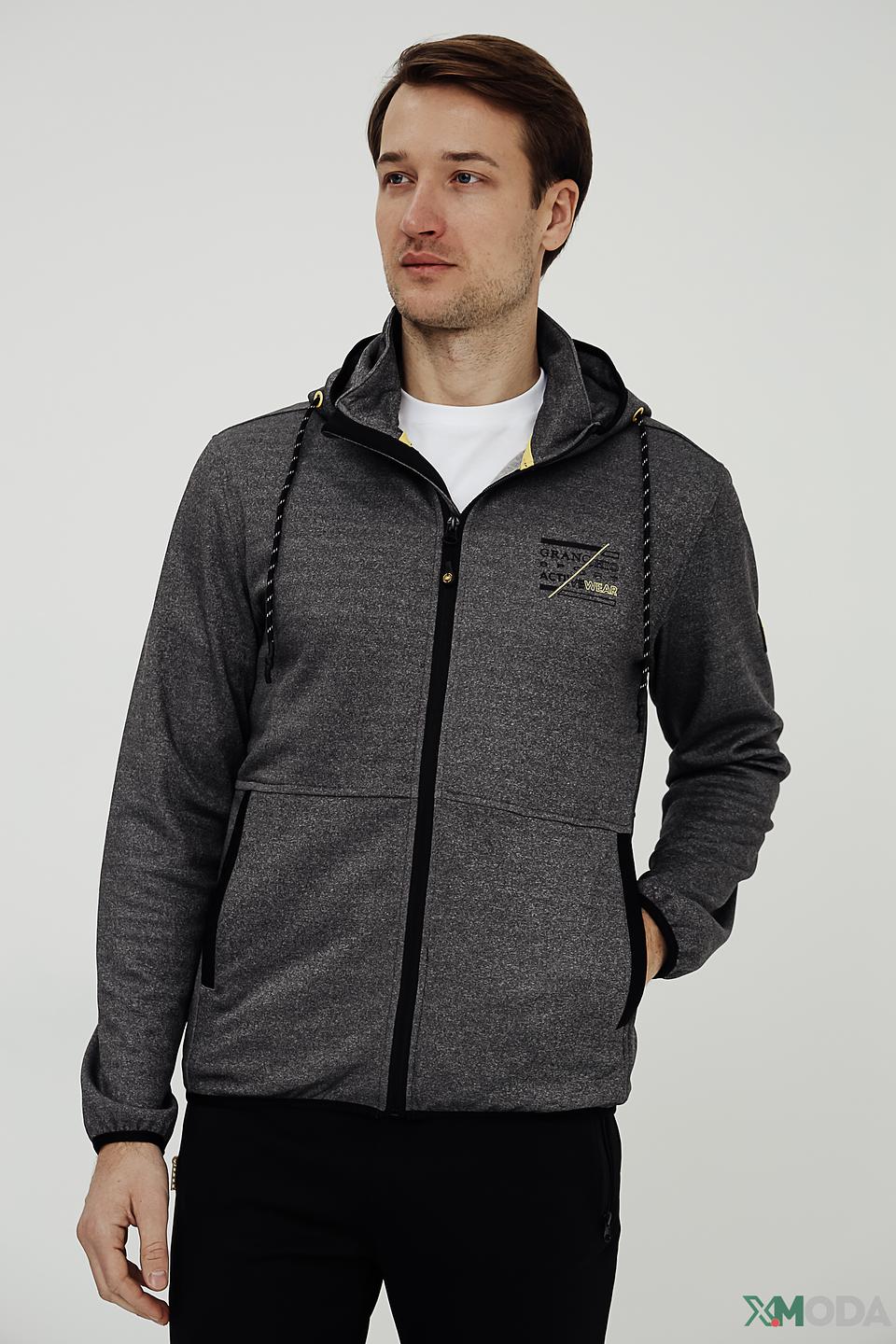 Кардиган Granchio серый с капюшоном