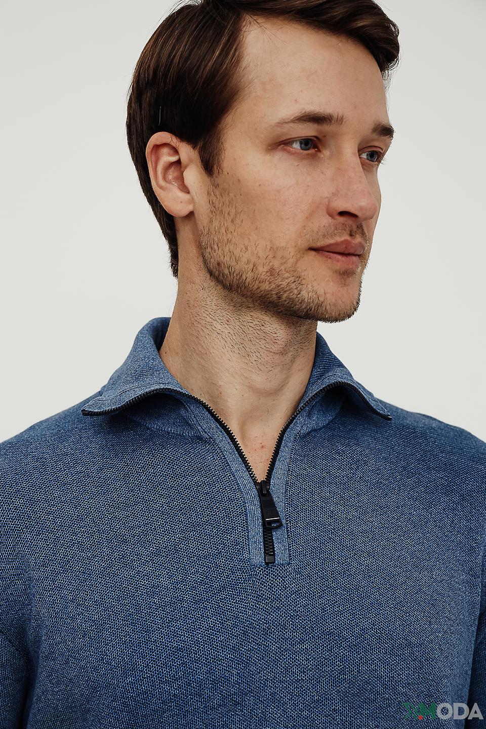 Джемпер Casa Moda с молнией голубой