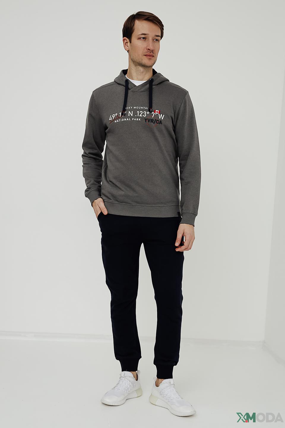 Толстовка Casa Moda с принтом серая