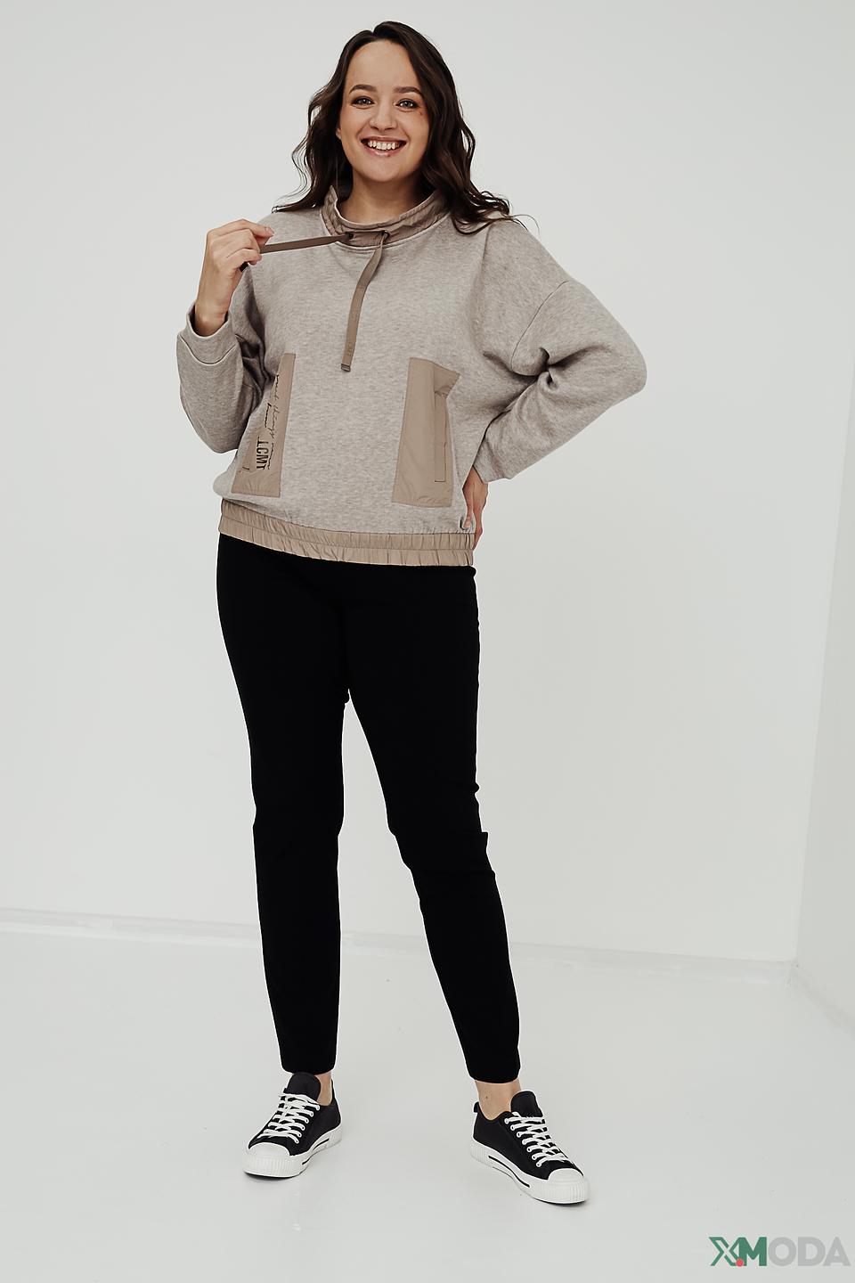 Пуловер Lecomte с карманом бежевый