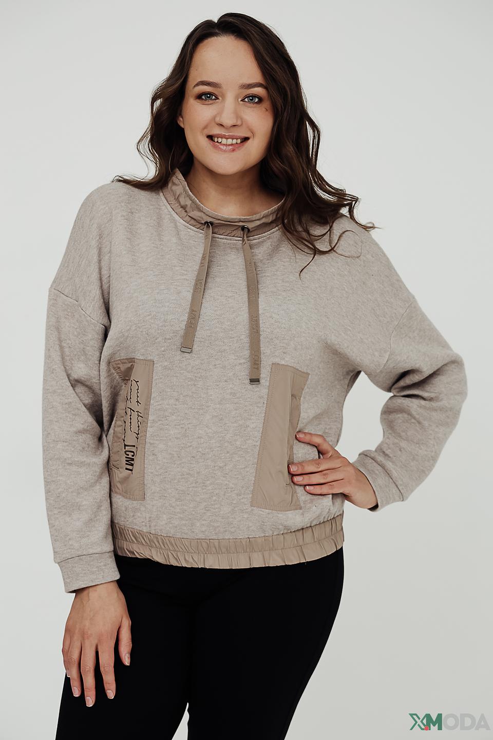 Пуловер Lecomte с карманом бежевый