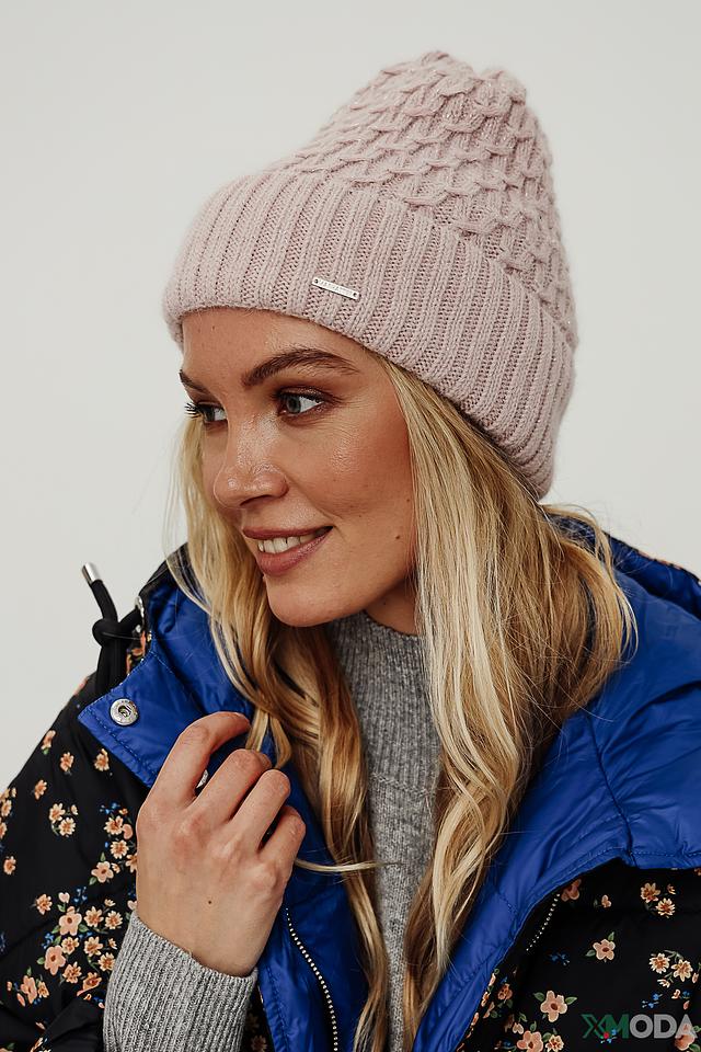 Шапка Marhatter вязаная пудровая