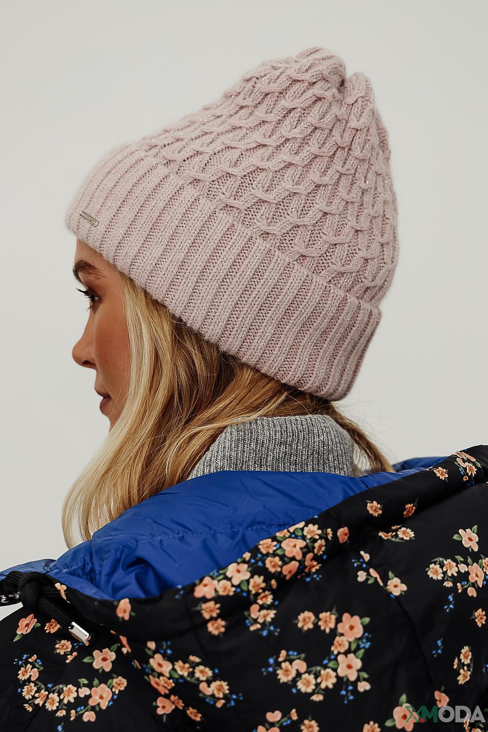 Шапка Marhatter вязаная пудровая