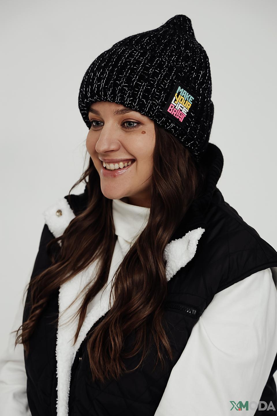 Шапка Marhatter с логотипом чёрная