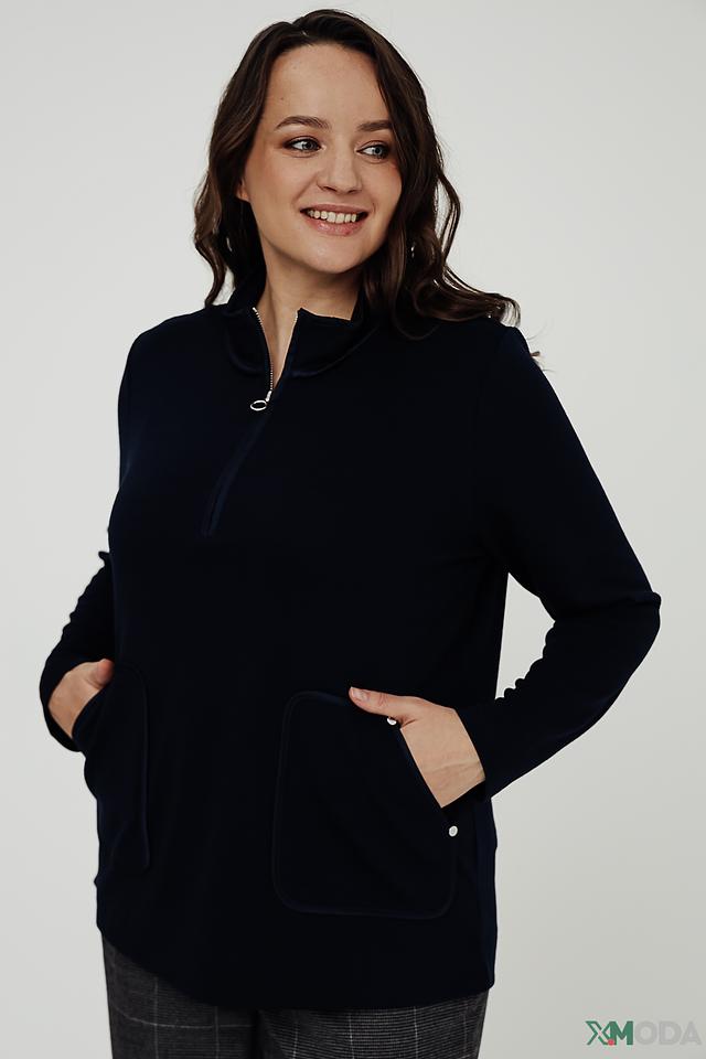 Пуловер Via Appia с молнией тёмно-синий