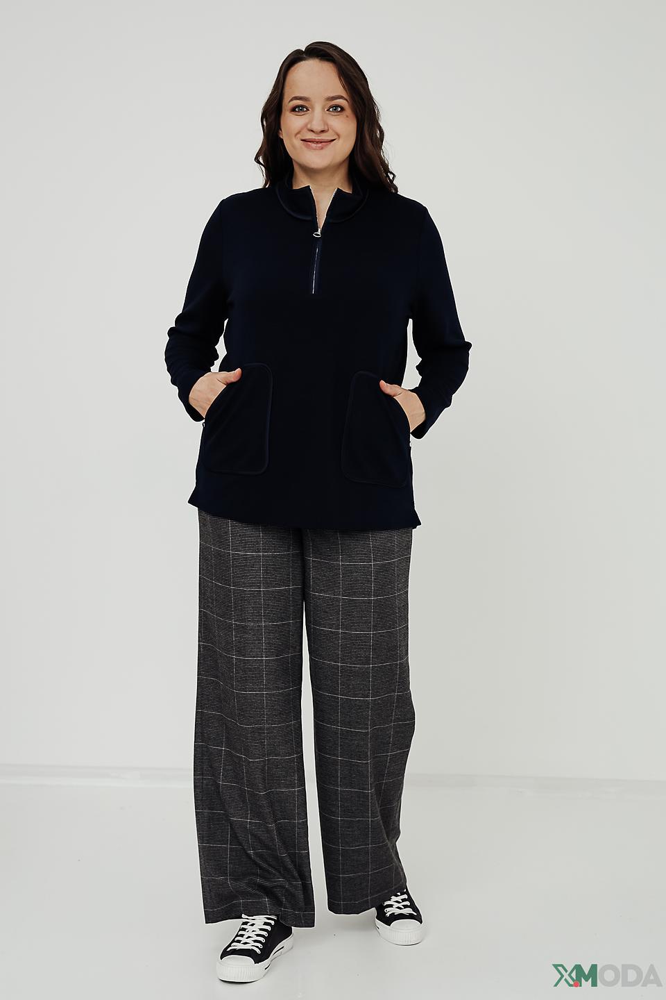 Пуловер Via Appia с молнией тёмно-синий